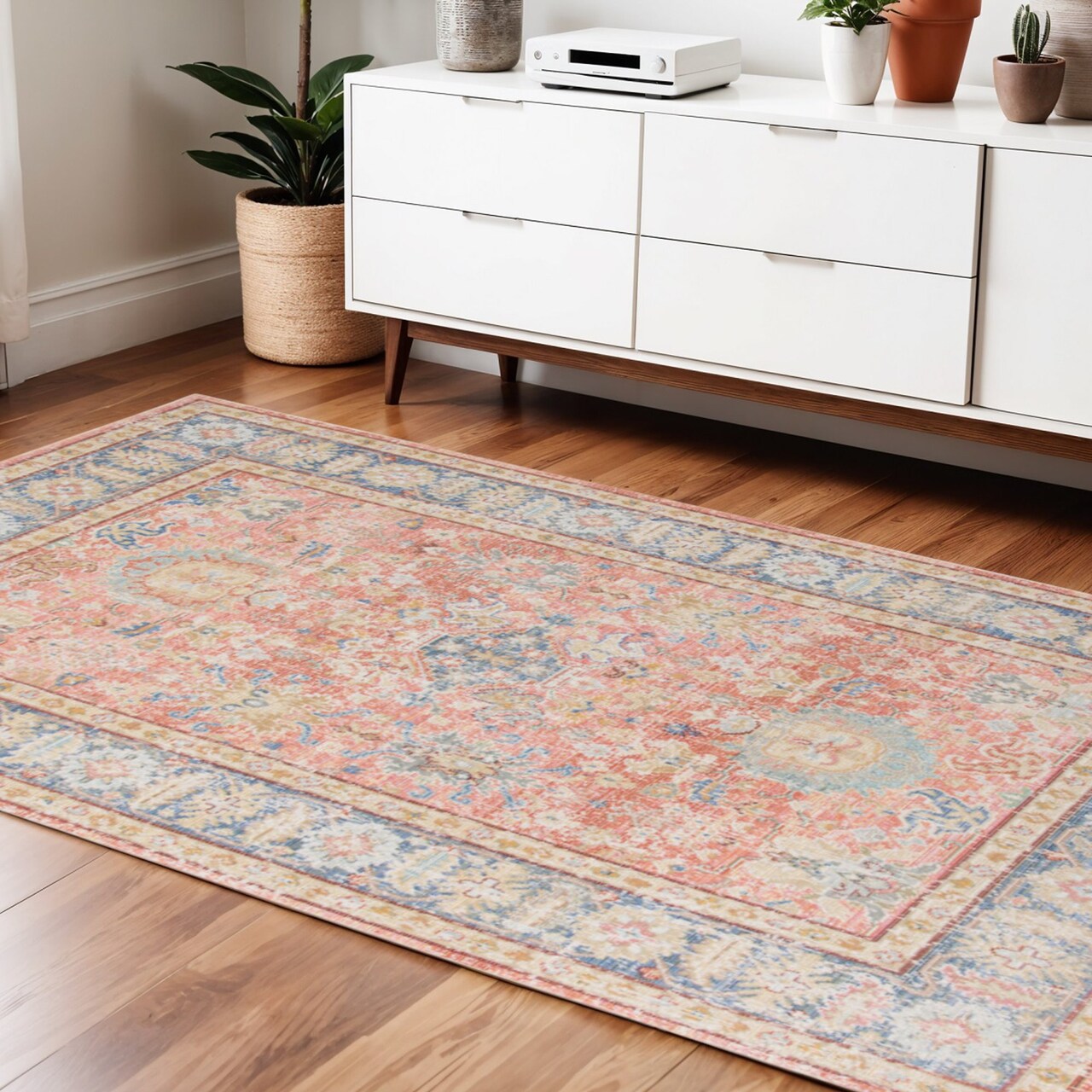 Edge Collections - 4' X 6' - Multicolor - Elegant Floral Rug Area for Stylish Spaces - 1 Piece